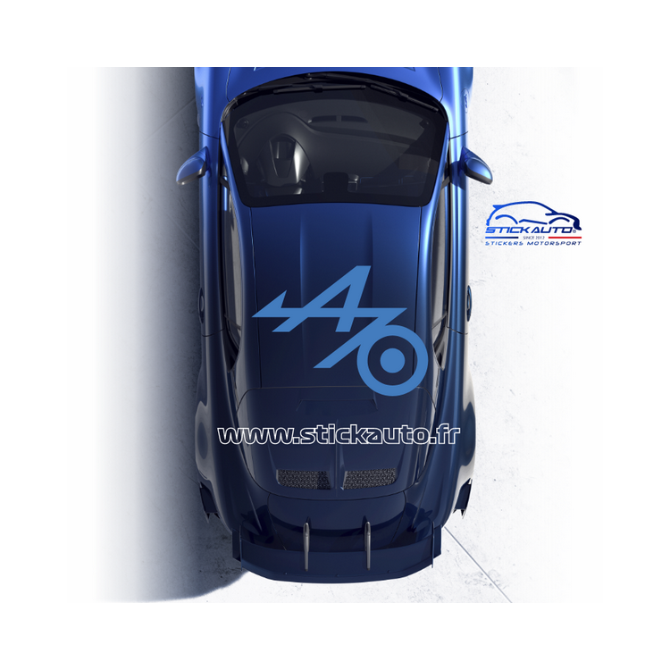Stickers Alpine grand A 70ans de toit version bleu mat