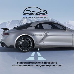 Pare-pierre autocollant Alpine A110 dimension d'origine pour aile arrière