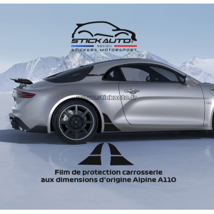 Autocollant noir mat type pare pierre Alpine A110 dimension d'origine pour aile arrière