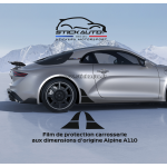 Autocollant noir mat type pare pierre Alpine A110 dimension d'origine pour aile arrière