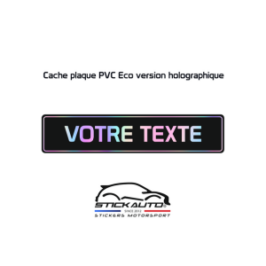 Cache plaque Holographique personnalisable avec votre texte