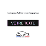 Cache plaque Holographique personnalisable avec votre texte