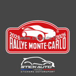 Plaque de Rallye Monte Carlo 2026 en autocollant
