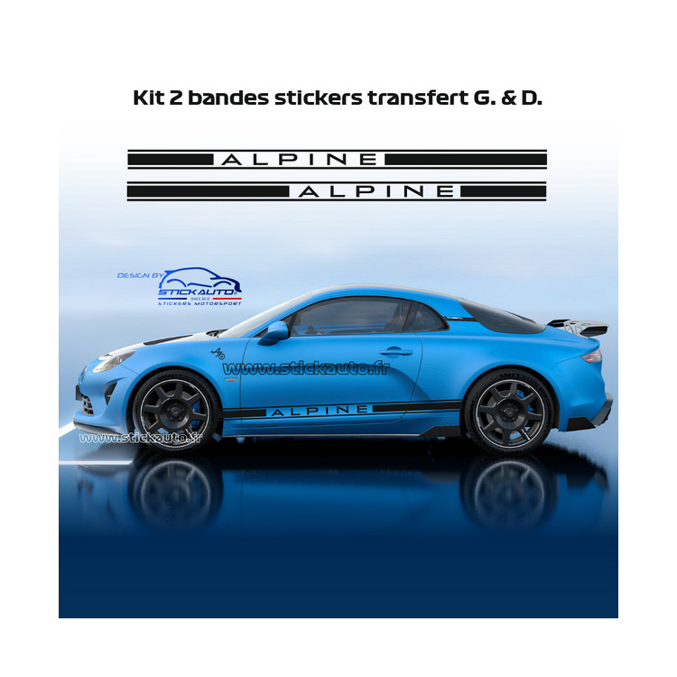 Kit 2 bandes stickers Alpine transfert