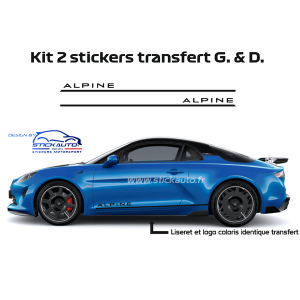Kit 2 stickers liseret Alpine gauche et droit