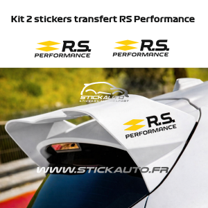 Kit 2 stickers RS Performance noir et jaune taille origine