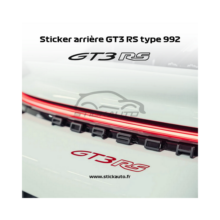 Sticker arrière GT3 RS type 992 Porsche