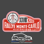 Plaque de Rallye Monte Carlo Historique 2026 en autocollant