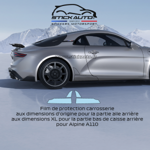 Pare-pierre autocollant Alpine A110 dimension d'origine pour partie haute et partie base XL