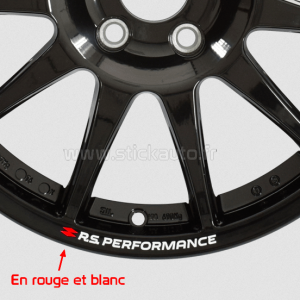 Kit 4 Stickers de jante RS Performance Renault Sport losange rouge