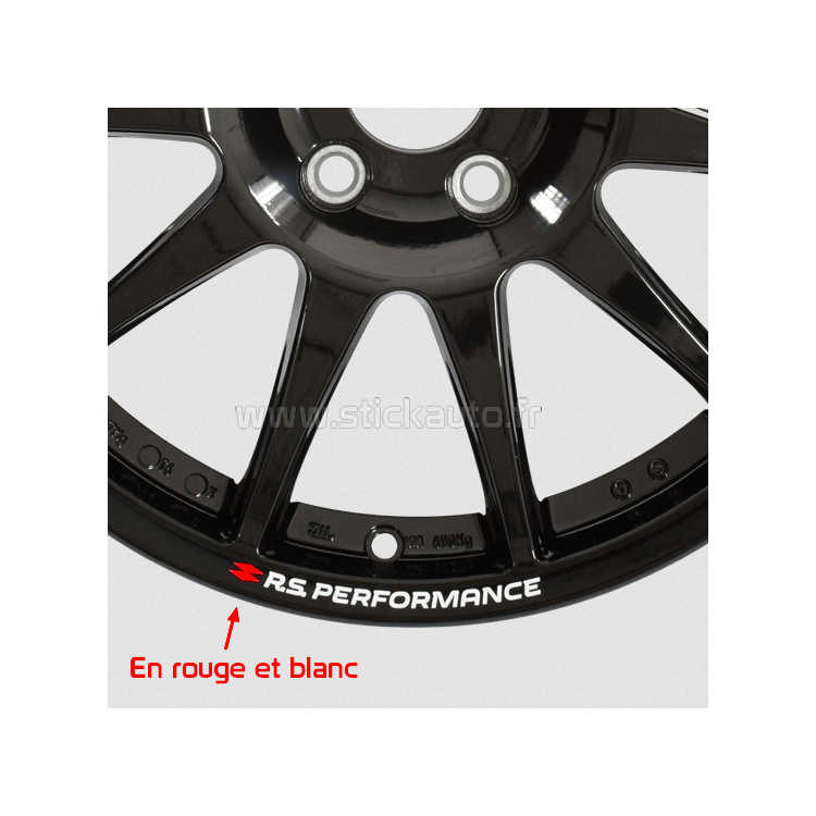 Kit 4 Stickers de jante RS Performance Renault Sport losange rouge