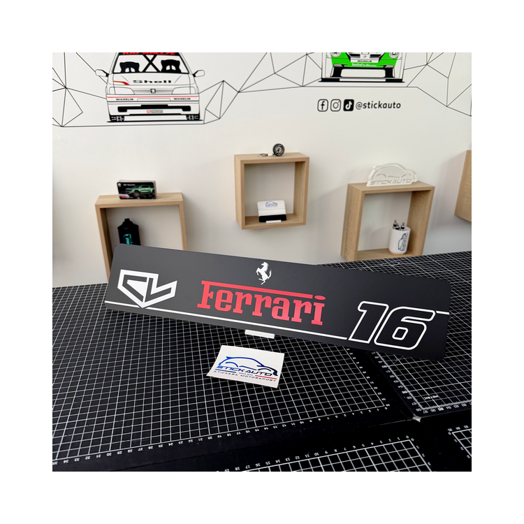 Cache plaque Ferrari Charles Leclerc 16 Version PVC Eco