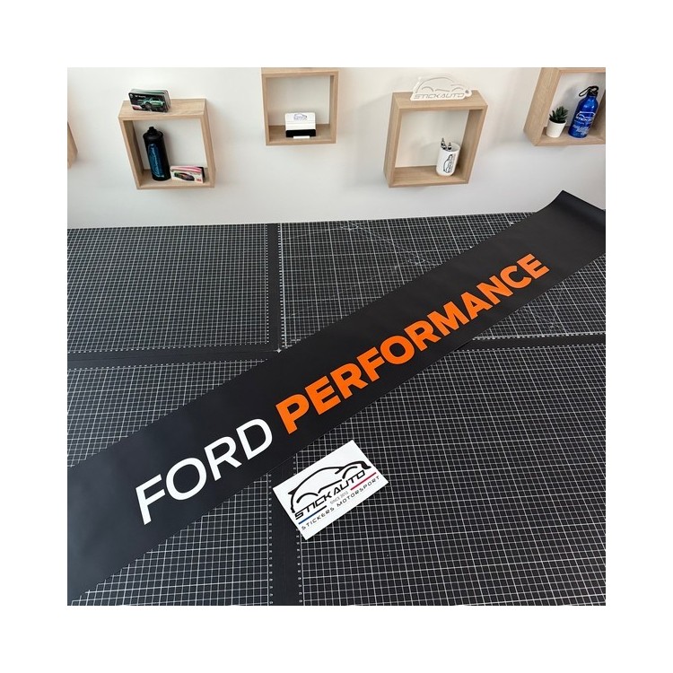 Bande pare soleil Ford Performance blanc orange V2 destockage