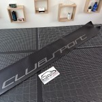 Bande pare soleil VW Clubsport fond noir mat inscription gris foncé V1 destockage