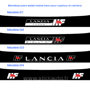 Bandeau pare soleil Lancia HF 140x14cm logo plus petit pour pare brise avec capteur