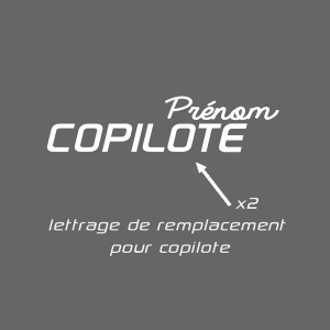 Lettrage de remplacement Copilote Rallye Pack G