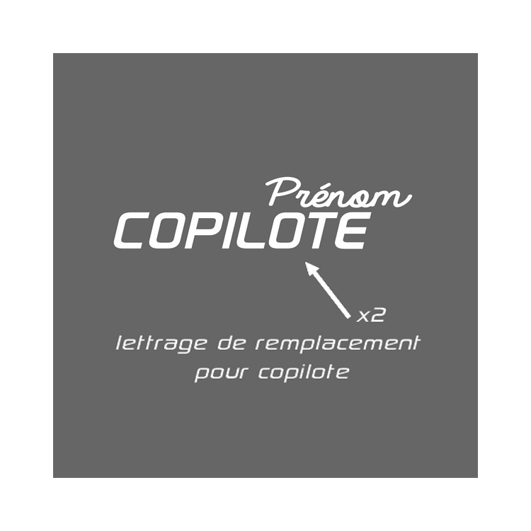 Lettrage de remplacement Copilote Rallye Pack G
