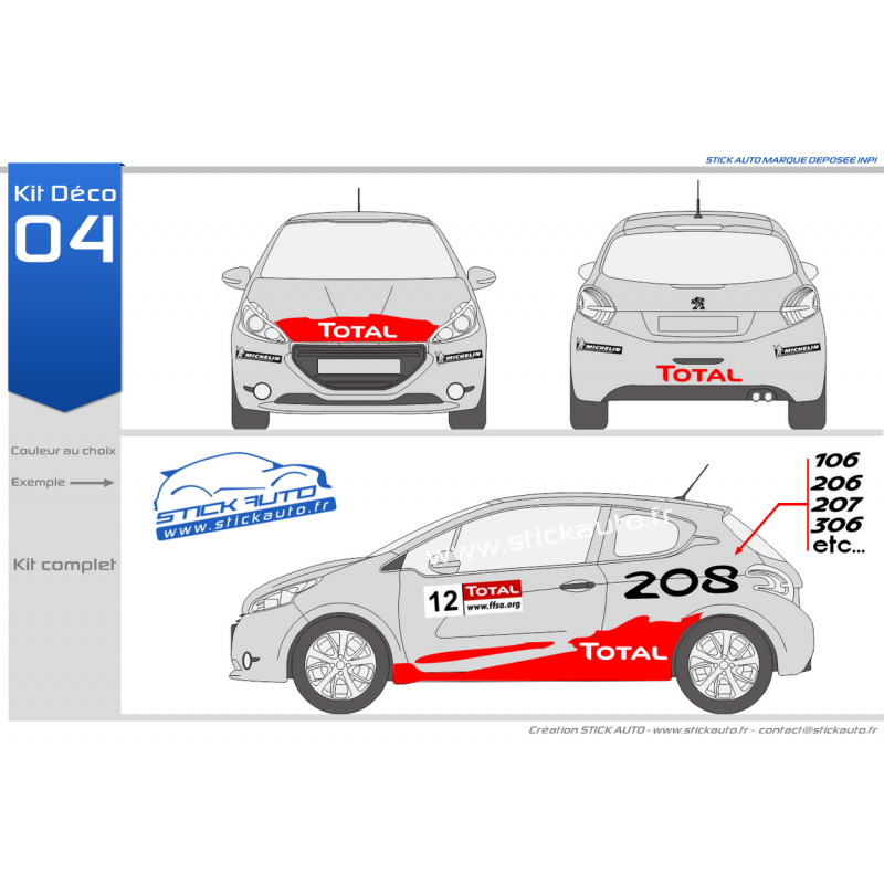 Kit déco rallye - Autocollants pour voiture (toutes marques