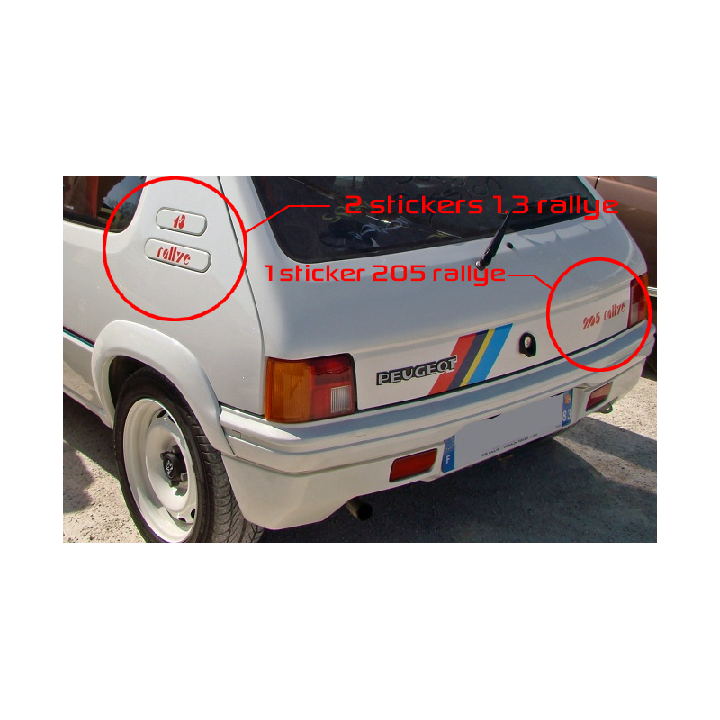 Stickers Peugeot 205 Rallye bande PTS de coffre autocollant hayon GTI - fr