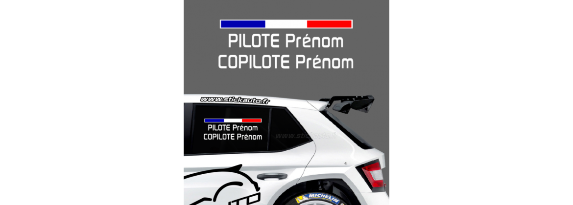 Kit Noms Pilote / Copilote